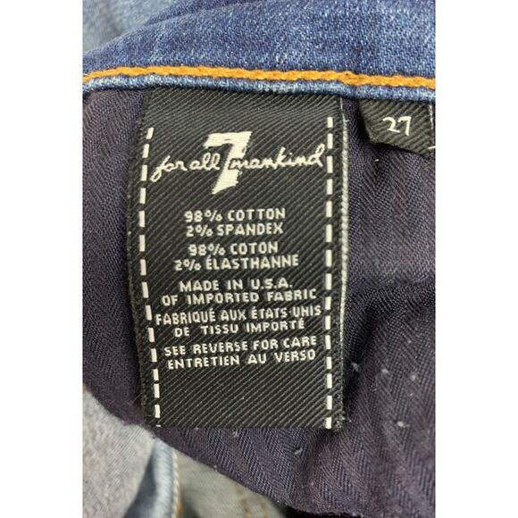 Size 25 7 for All Mankind Blue Distressed The Ankle Skinny Womens Jeans - Picture 8 of 8